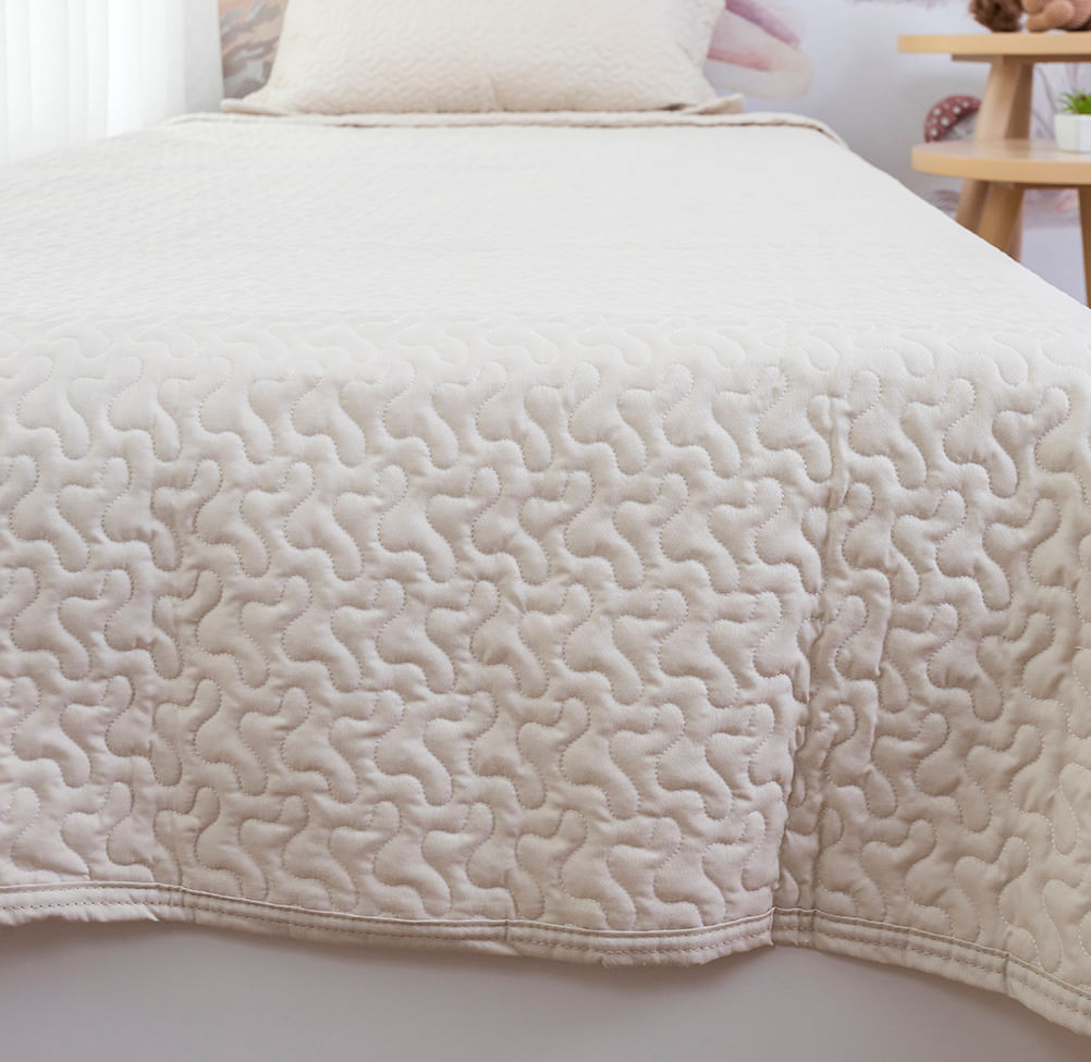 Kit Colcha Infinity 2 Peças - Bege