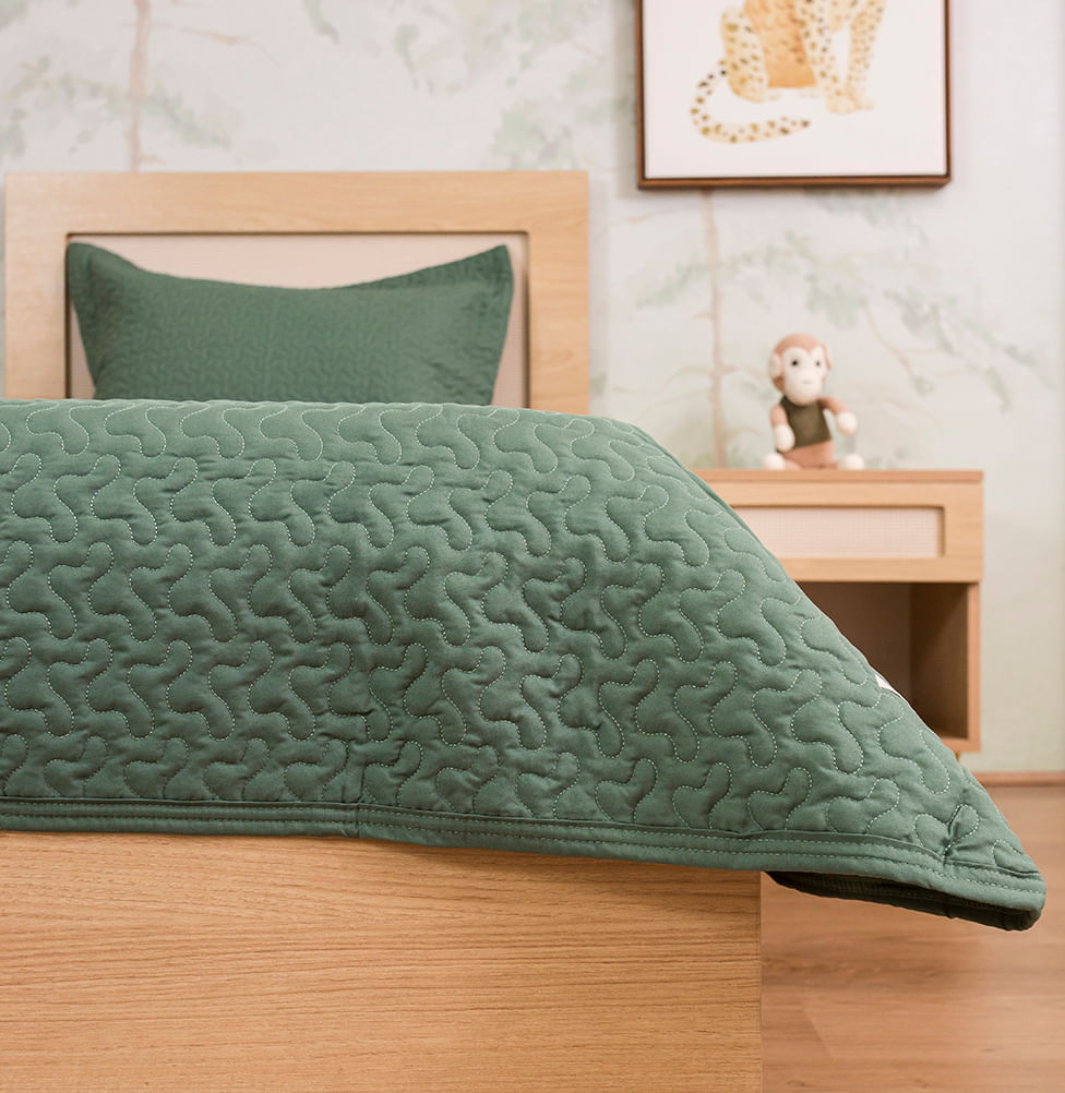 Kit Colcha Infinity 2 Peças - Verde Seco