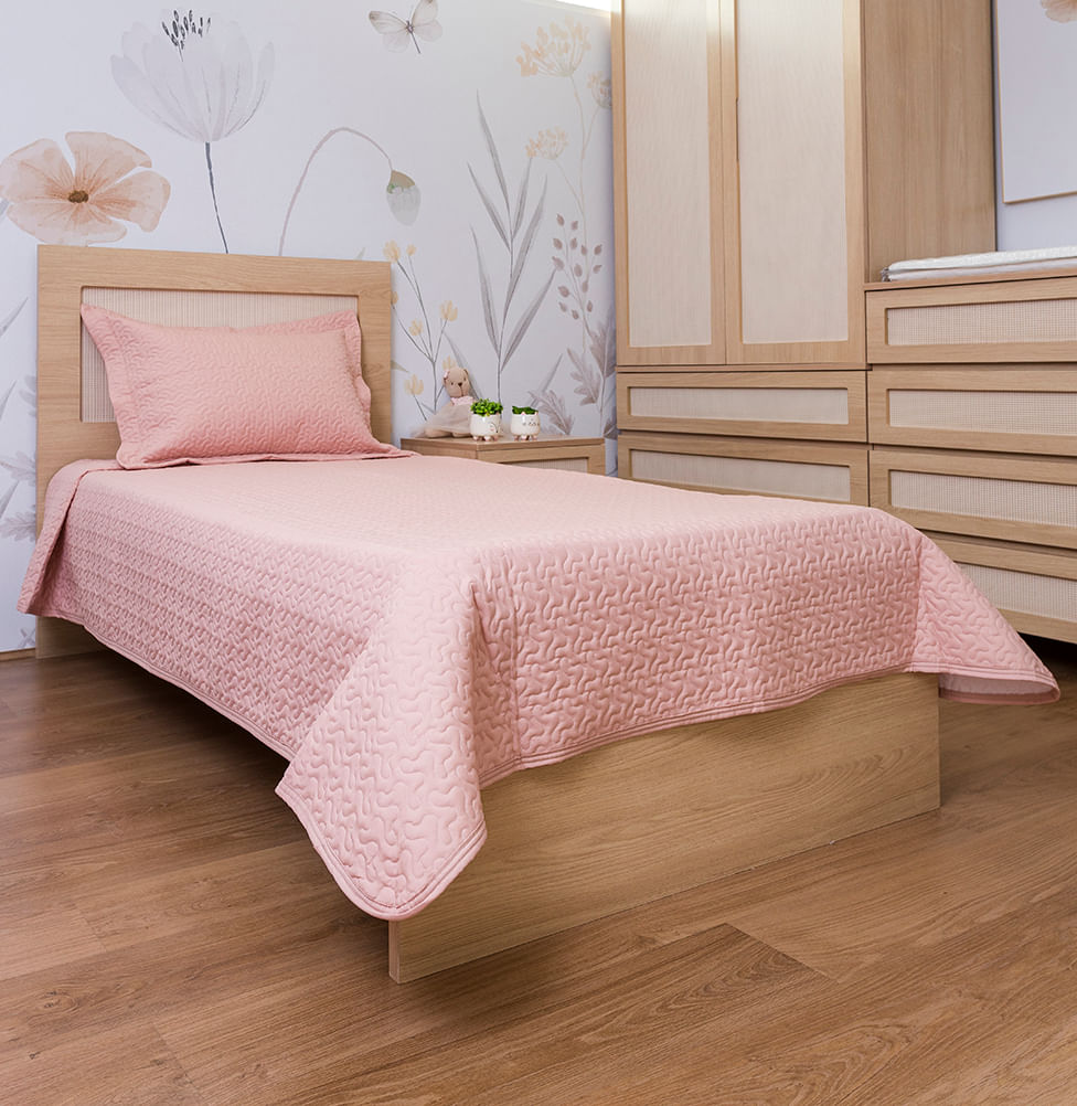 Kit Colcha Infinity 2 Peças - Rosa Chá