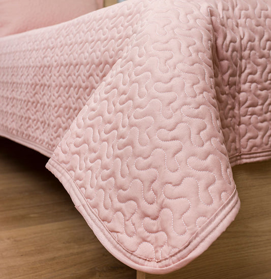 Kit Colcha Infinity 2 Peças - Rosa Chá