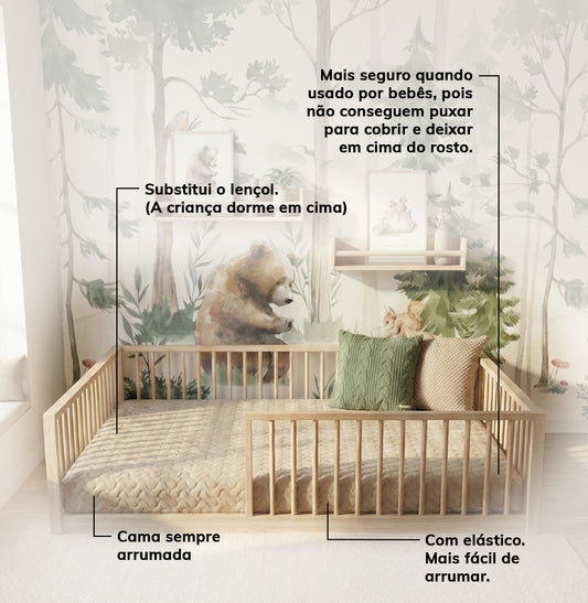 Colcha Casal Com Elástico Infinity - Bege