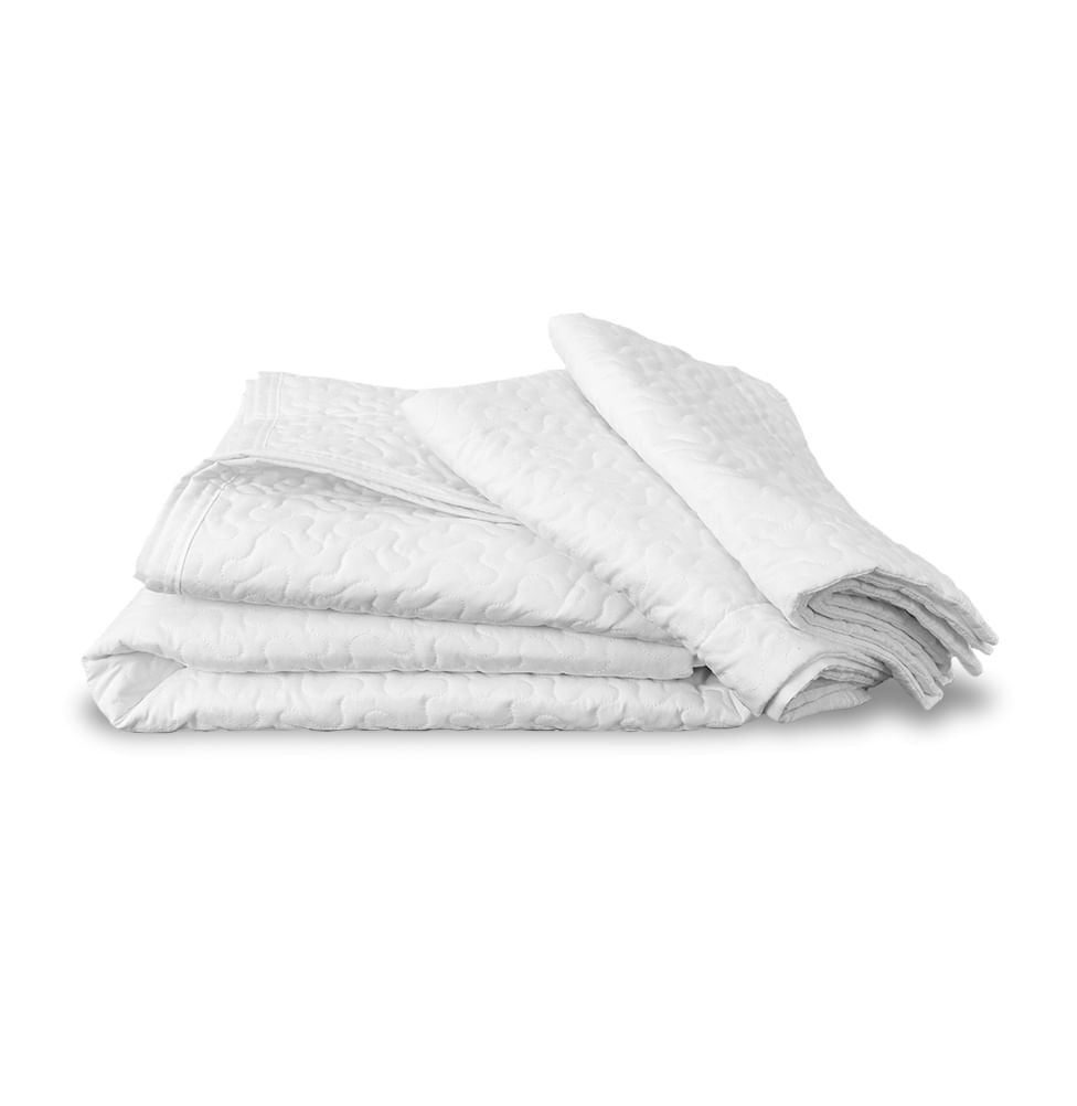 Kit Colcha Casal Infinity 3 Peças - Branco