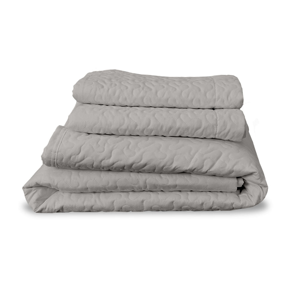 Kit Colcha Casal Infinity 3 Peças - Cinza