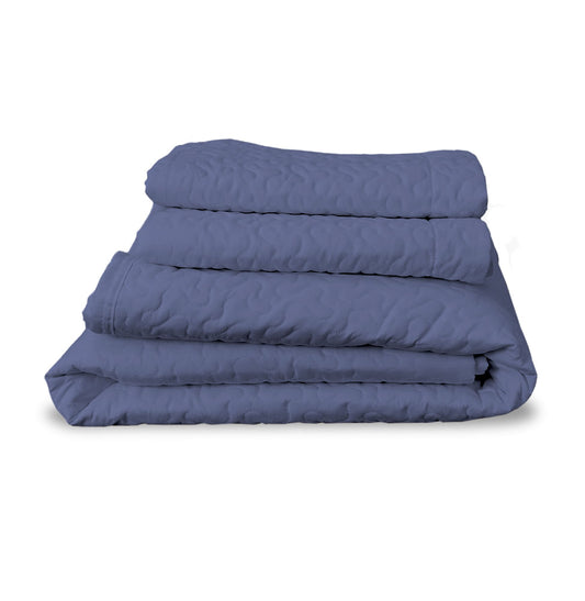 Kit Colcha Casal Infinity 3 Peças - Azul Jeans