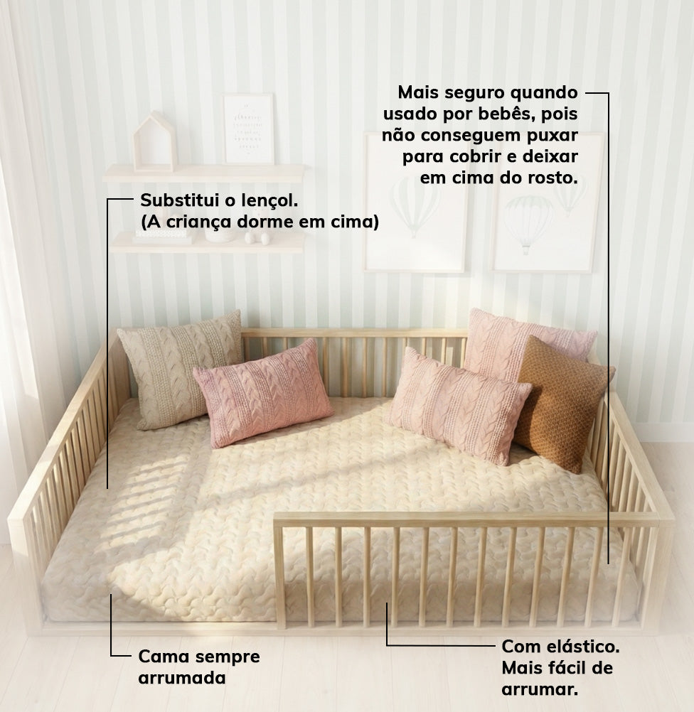 Colcha Casal Com Elástico Infinity - Palha