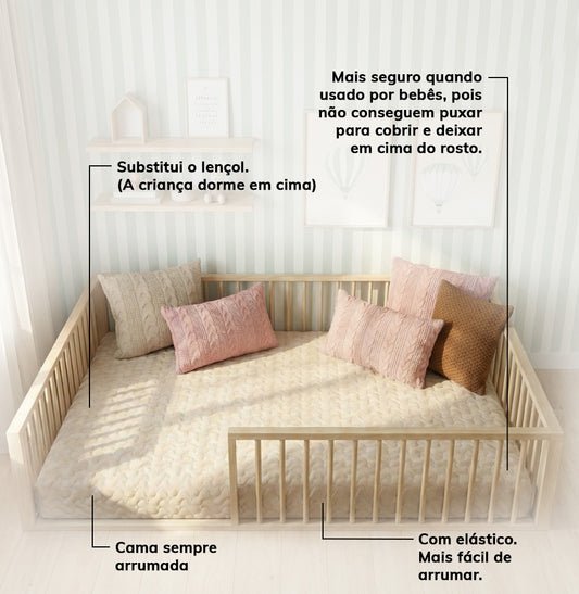 Colcha Casal Com Elástico Infinity - Palha