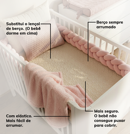 Colcha Com Elástico Para Berço Infinity - Bege