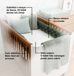 Colcha Com Elástico Para Berço Infinity - Branco