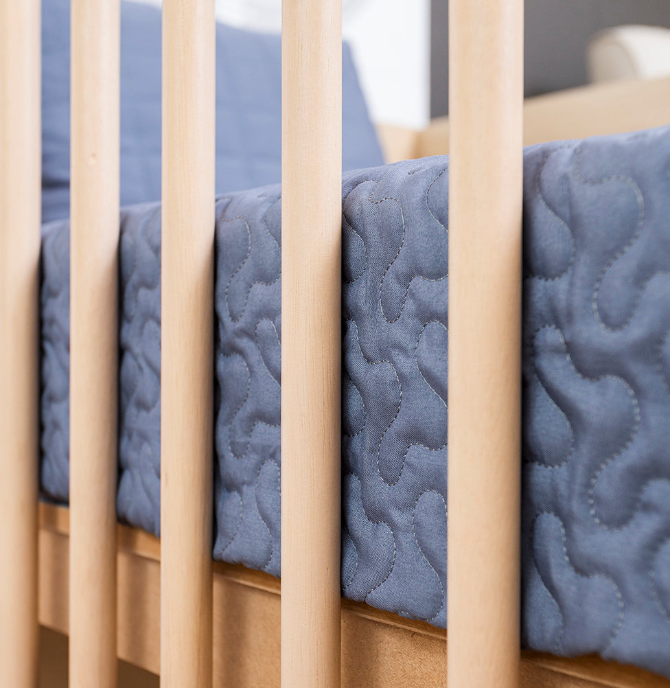 Colcha Com Elástico Para Berço Infinity - Azul Jeans