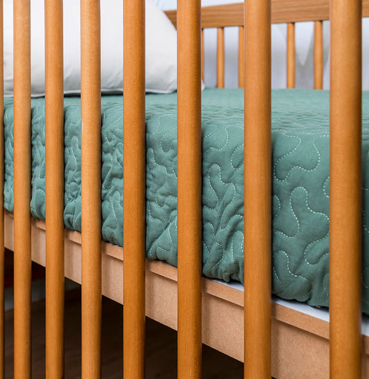 Colcha Com Elástico Para Berço Infinity - Verde Seco