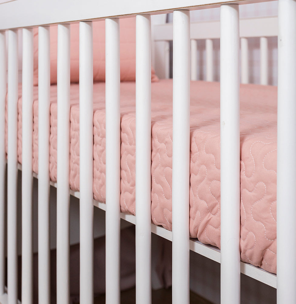 Colcha Com Elástico Para Berço Infinity - Rosa Chá