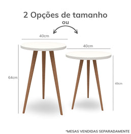Mesa de Apoio Viena Com Pé Mel - Branco