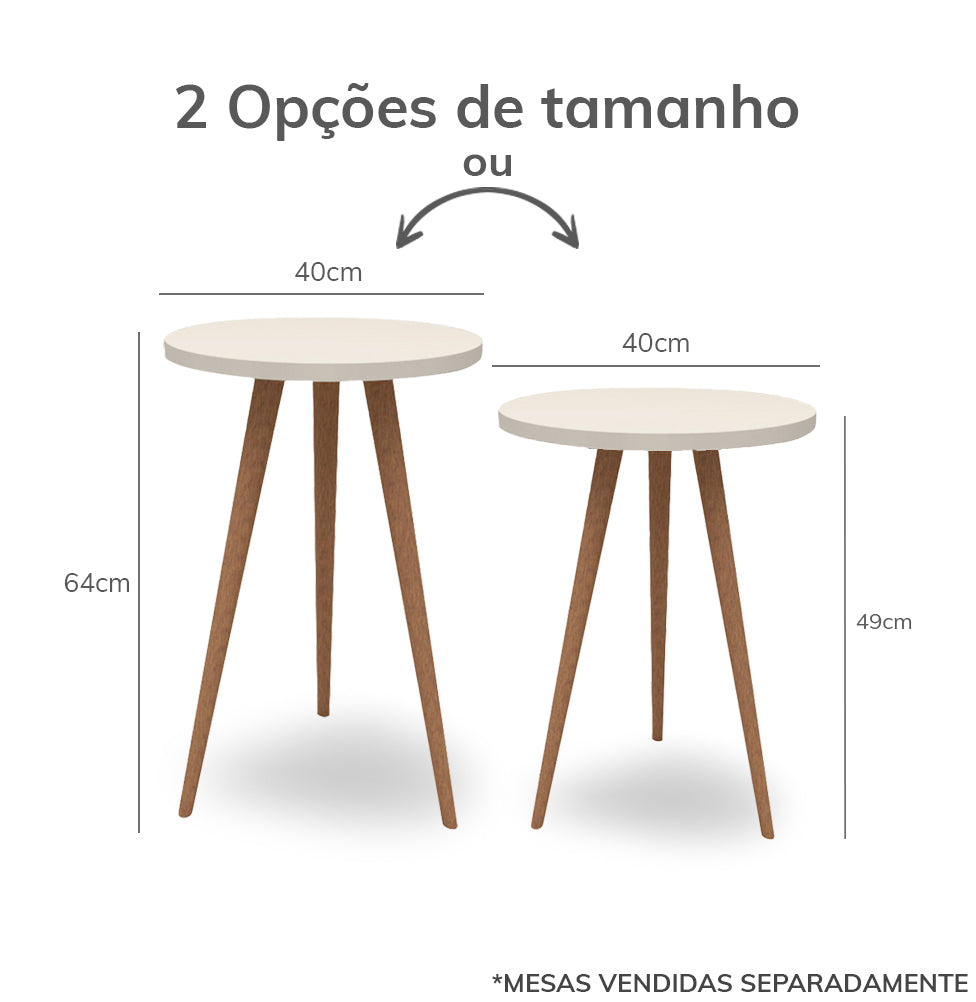 Mesa de Apoio Viena Com Pé Mel - Greige