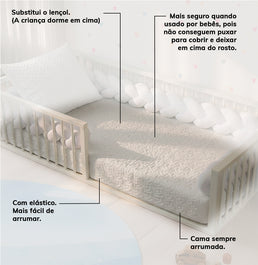 Colcha de Solteiro com Elástico Infinity - Branco