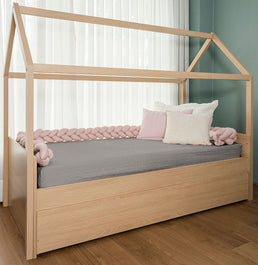 Colcha de Solteiro com Elástico Infinity - Cinza