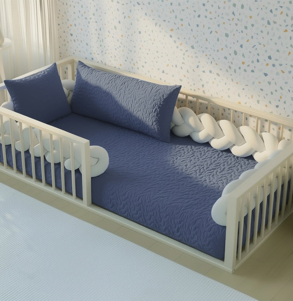 Colcha de Solteiro com Elástico Infinity - Azul Jeans