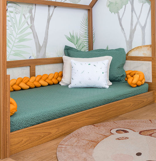 Colcha de Solteiro com Elástico Infinity - Verde Seco