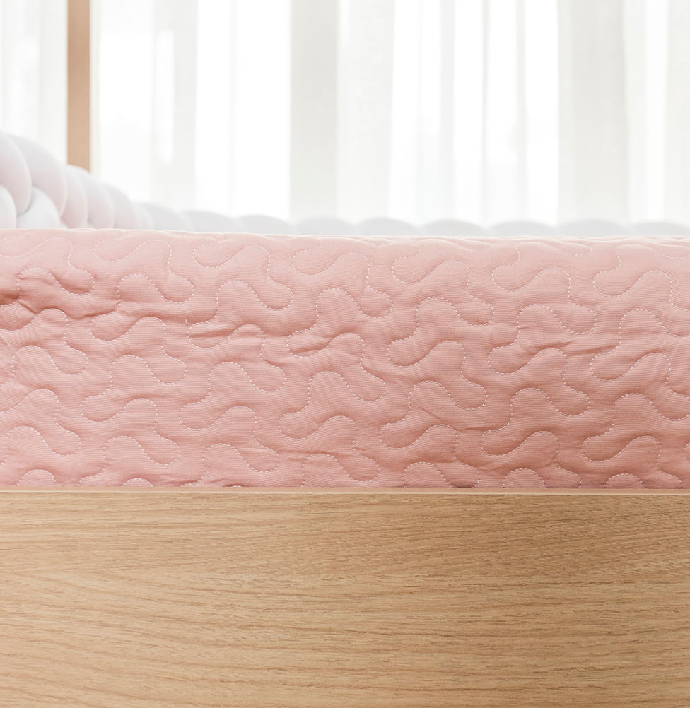 Colcha de Solteiro com Elástico Infinity - Rosa Chá