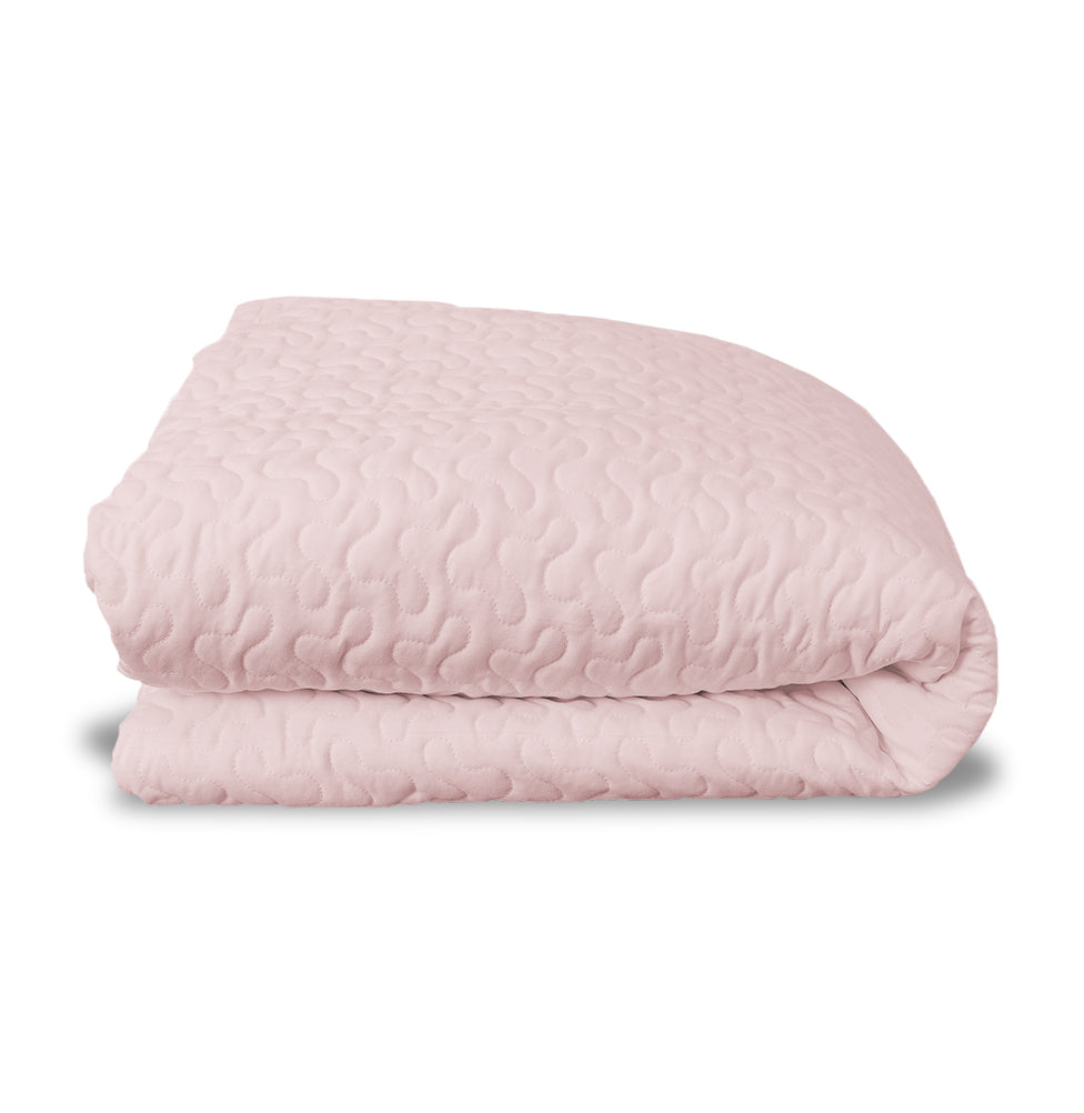 Colcha Casal Com Elástico Infinity - Rosa Chá