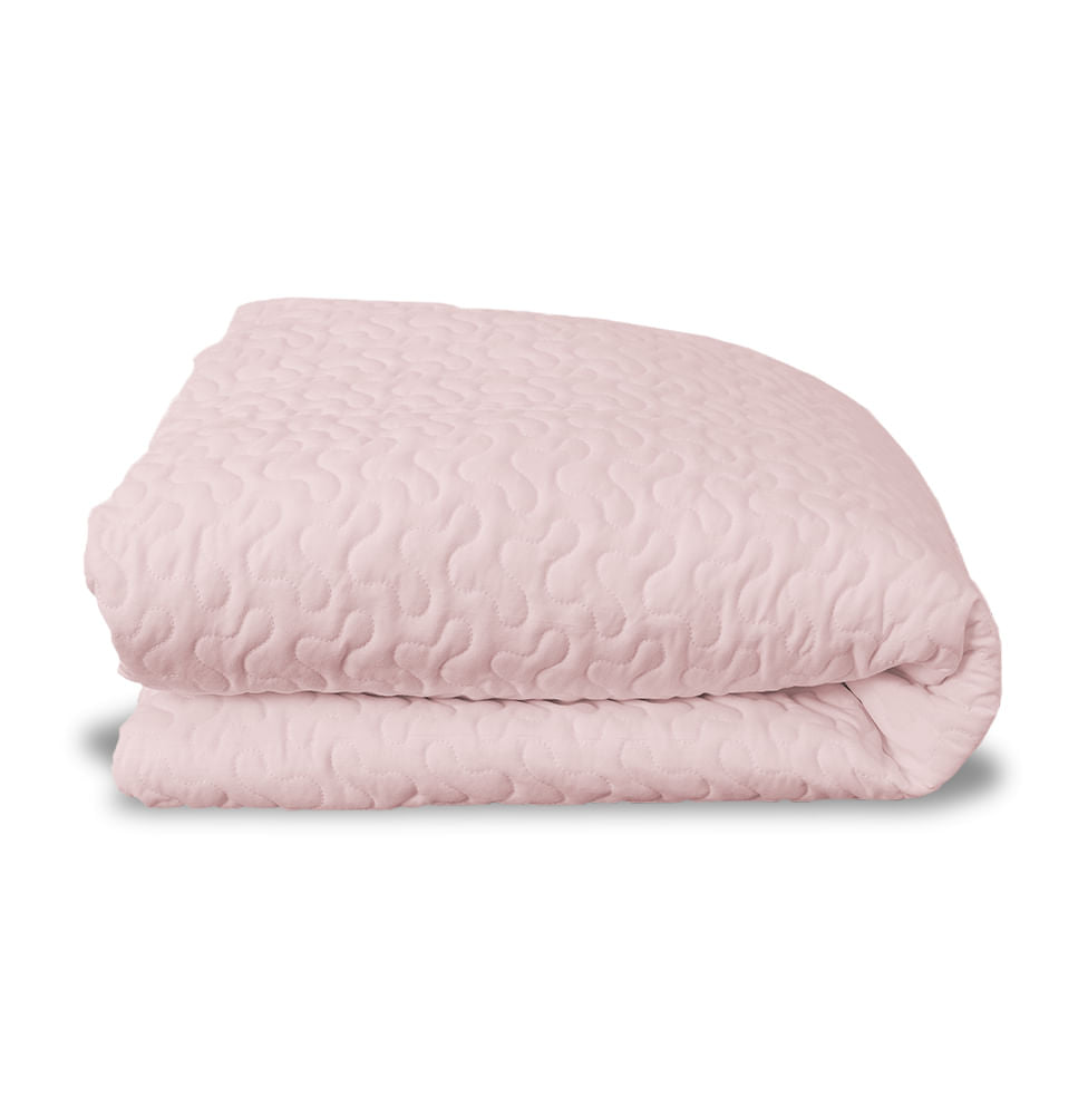 Colcha Casal Com Elástico Infinity - Rosa Chá