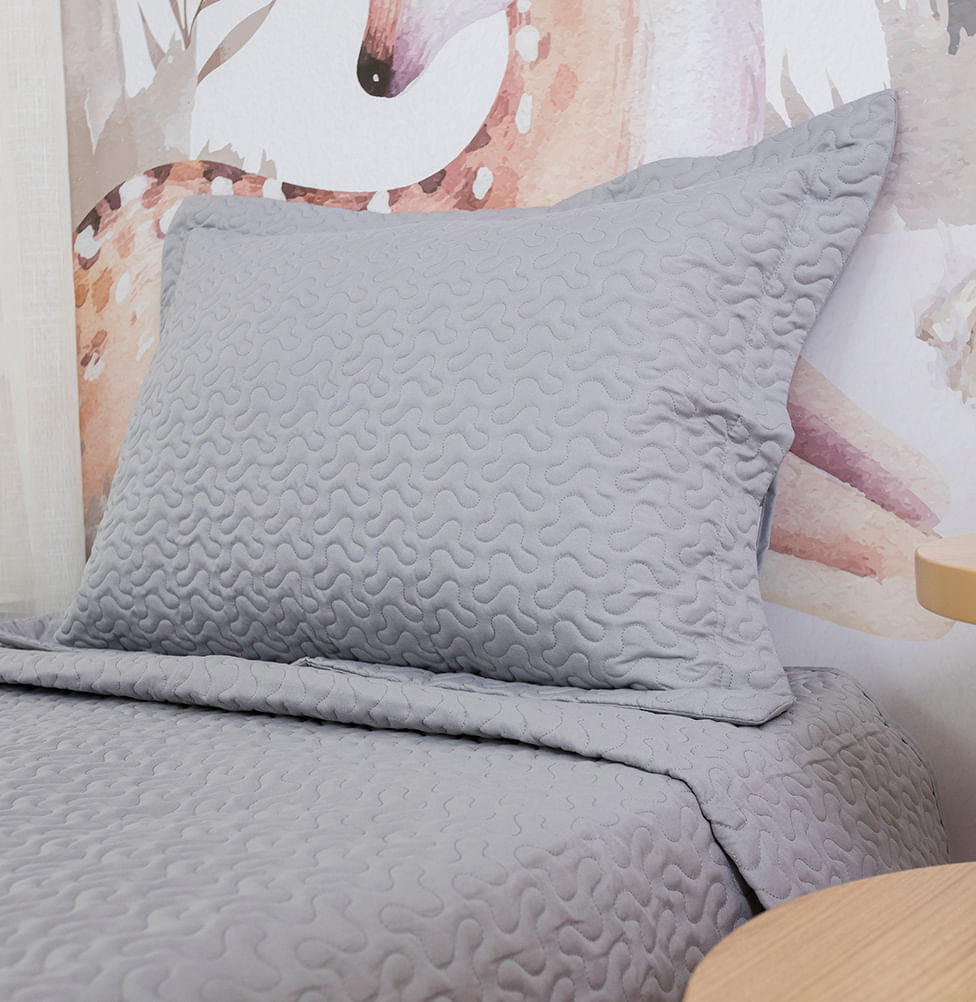 Porta Travesseiro Solteiro Infinity - Cinza