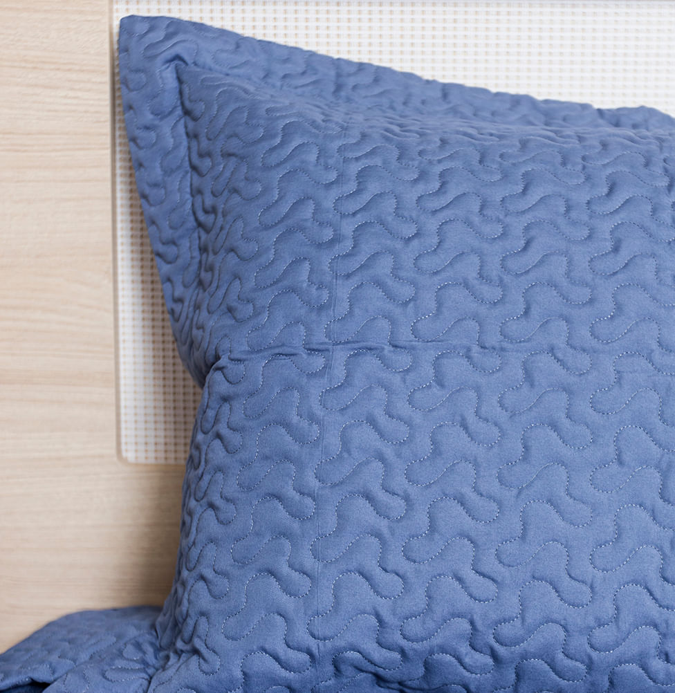 Porta Travesseiro Solteiro Infinity - Azul Jeans