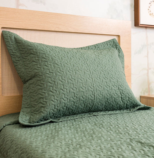 Porta Travesseiro Solteiro Infinity - Verde Seco