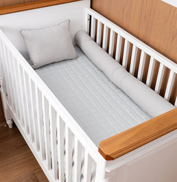 Kit 2 Rolos de Berço Xadrez - Cinza