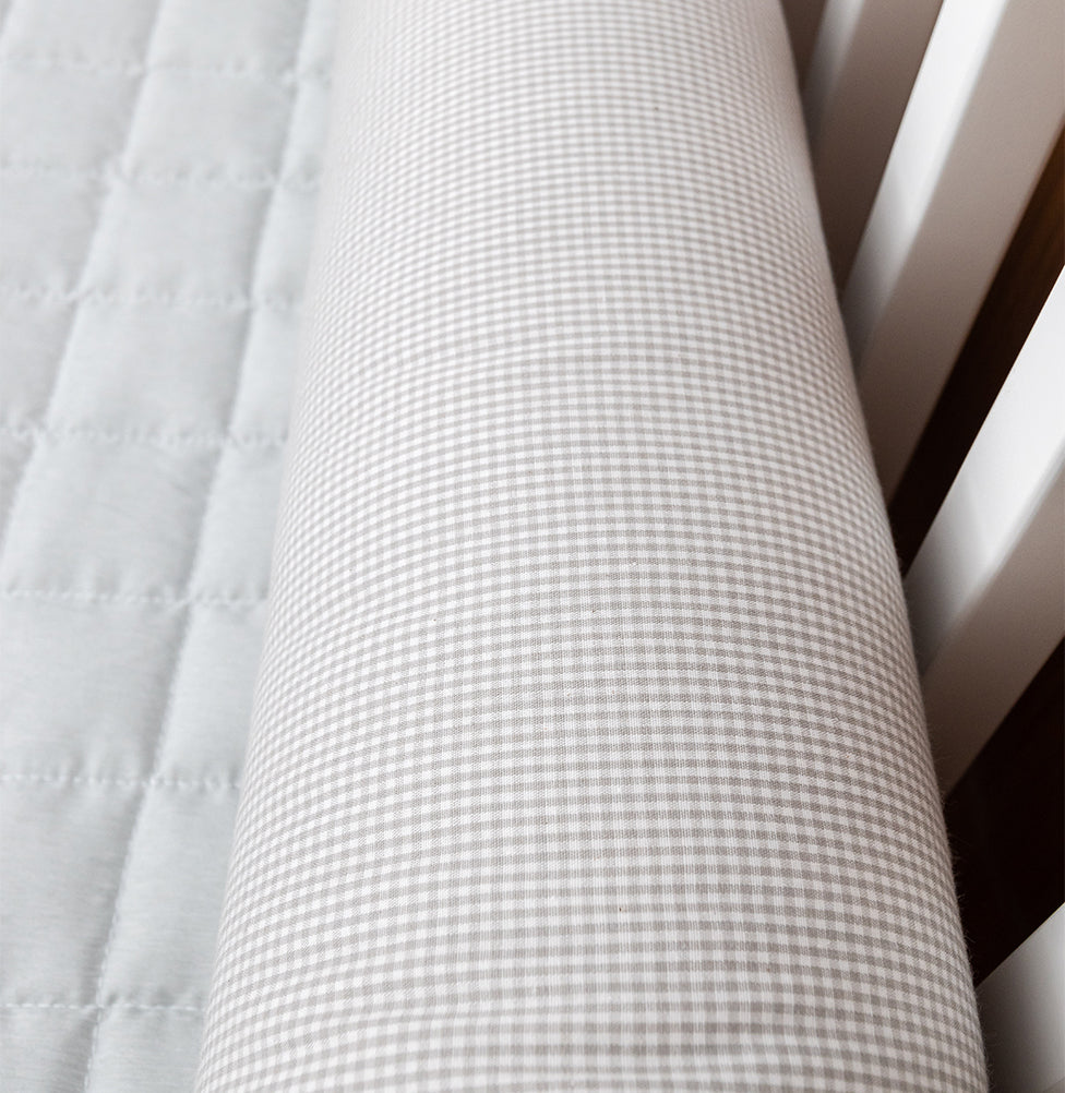 Kit 2 Rolos de Berço Xadrez - Cinza