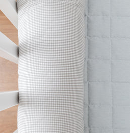 Kit 2 Rolos de Berço Xadrez - Cinza