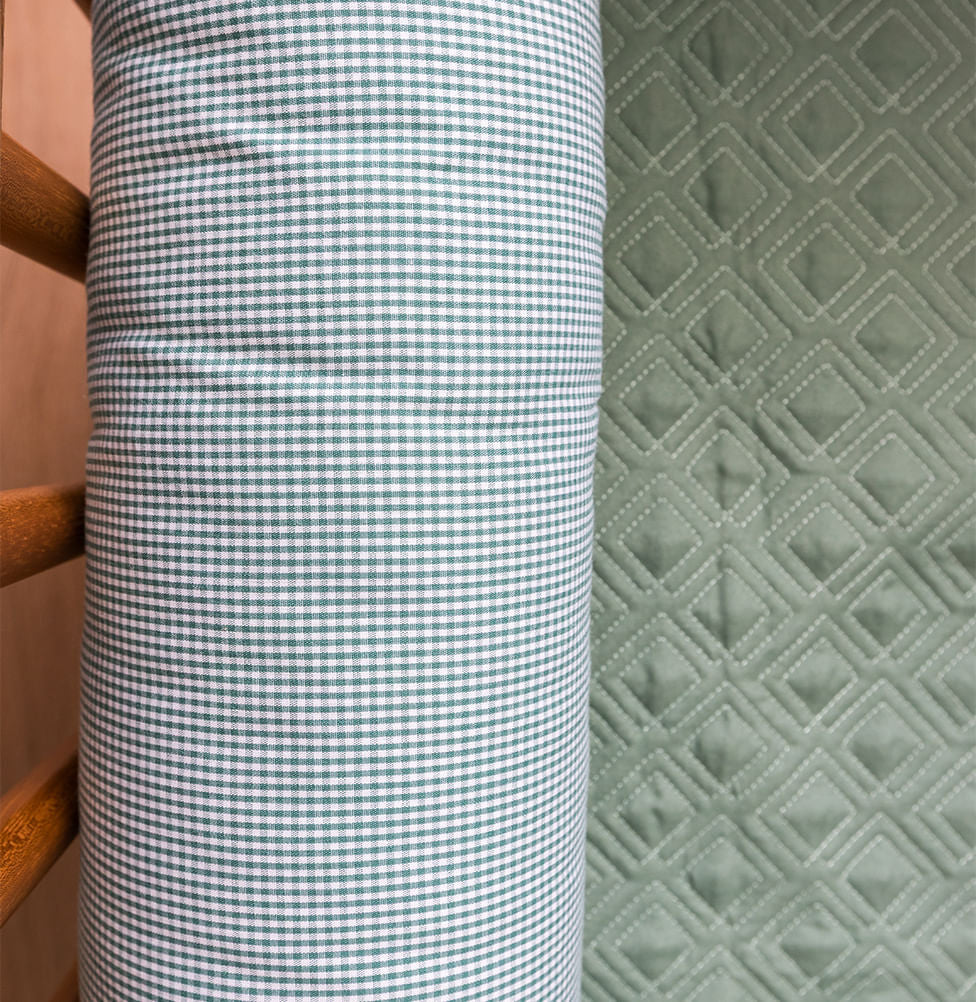 Kit 2 Rolos de Berço Xadrez - Verde 1,30m