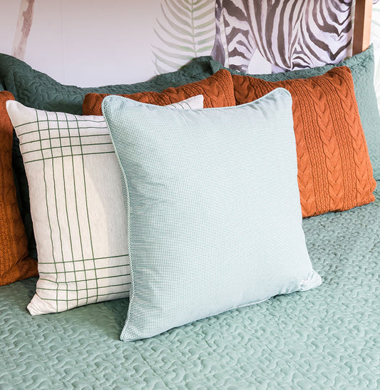 Capa de Almofada Xadrez - Verde 50x50cm