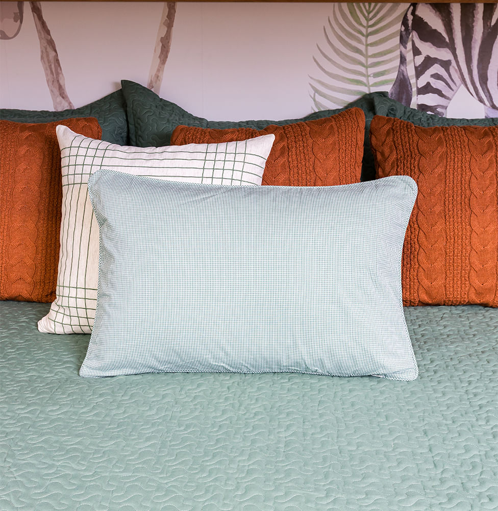 Capa de Almofada Xadrez - Verde 60x40cm