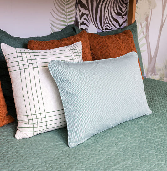 Capa de Almofada Xadrez - Verde 60x40cm