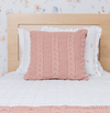 Capa de Almofada Tricot Dalia 50cm x 50cm - Rosa