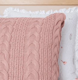 Capa de Almofada Tricot Dalia 50cm x 50cm - Rosa