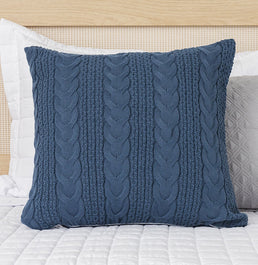 Capa de Almofada Tricot Dalia 50cm x 50cm - Azul Jeans
