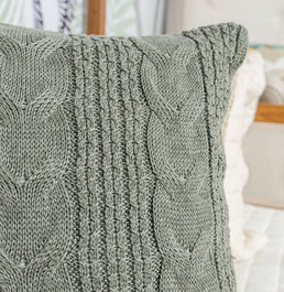 Capa de Almofada Tricot Dalia 50cm x 50cm - Verde Malva