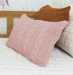Capa de Almofada Tricot Dalia 60cm x 40cm - Rosa