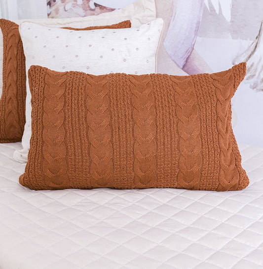 Capa de Almofada Tricot Dalia 60cm x 40cm - Cobre