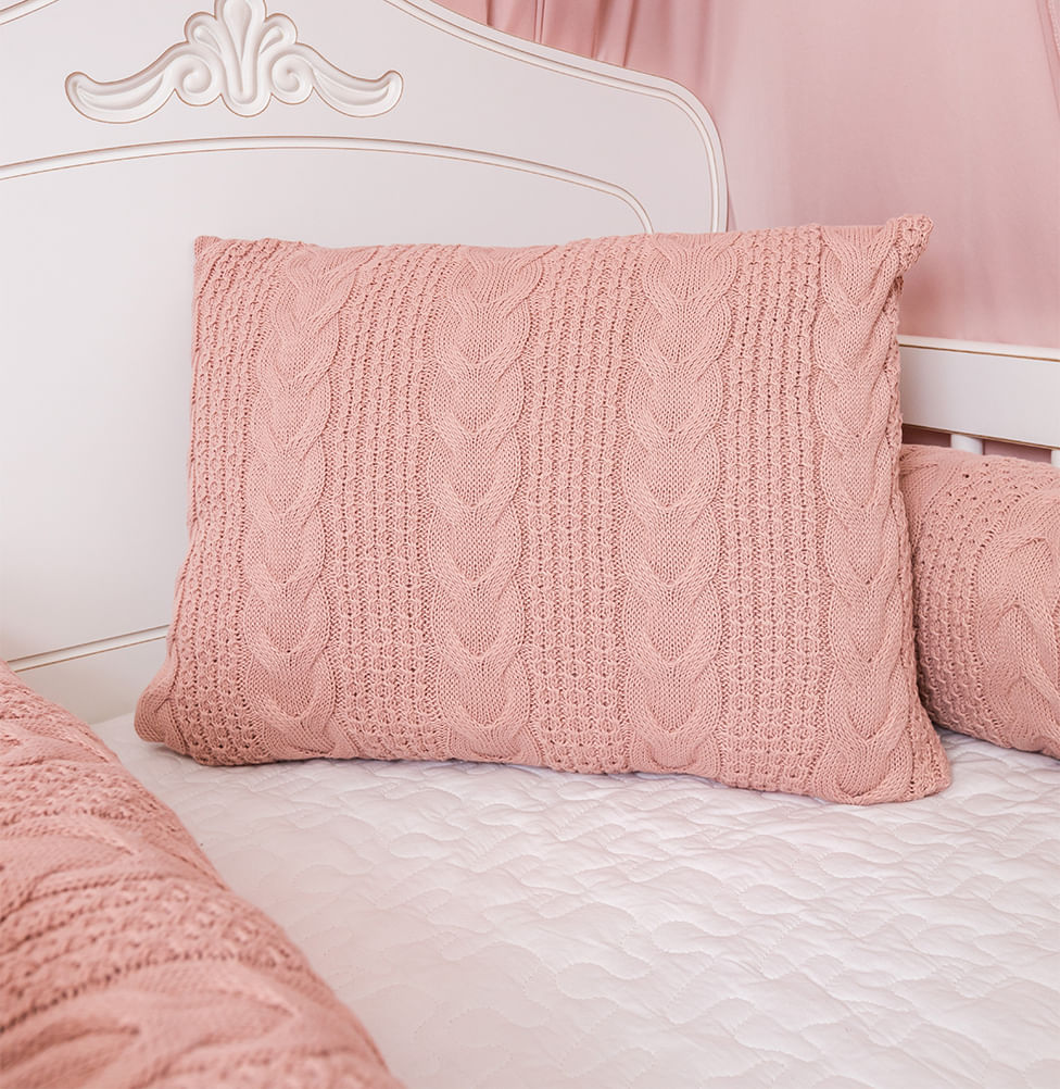 Almofada Tricot Dalia 40x30cm - Rosa