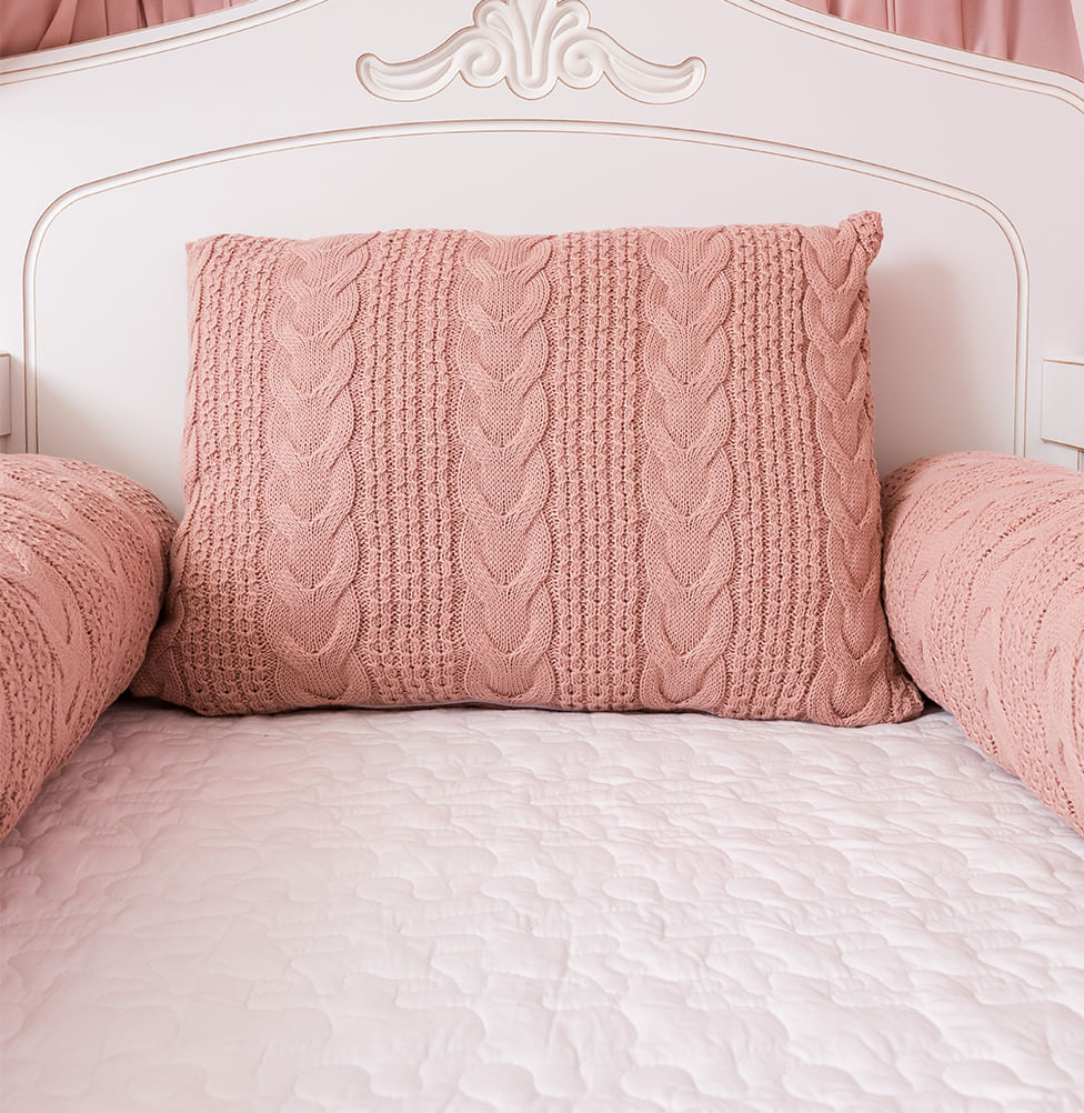 Almofada Tricot Dalia 40x30cm - Rosa