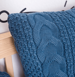 Almofada Tricot Dalia 40x30cm - Azul Jeans