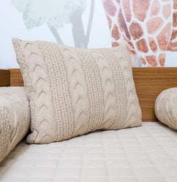 Almofada Tricot Dalia 40x30cm - Bege Geada