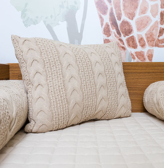 Almofada Tricot Dalia 40x30cm - Bege Geada