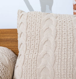 Almofada Tricot Dalia 40x30cm - Bege Geada