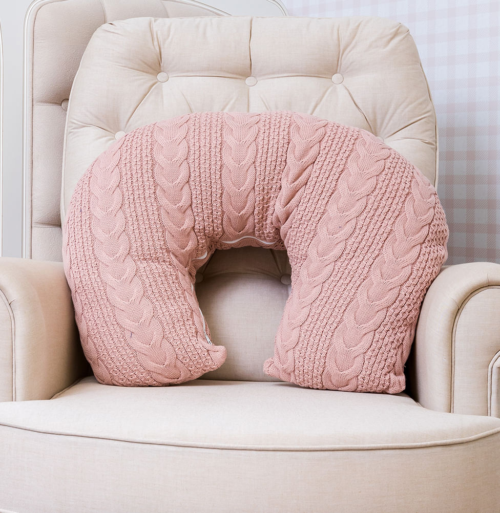 Almofada de Amamentação Tricot Dalia - Rosa