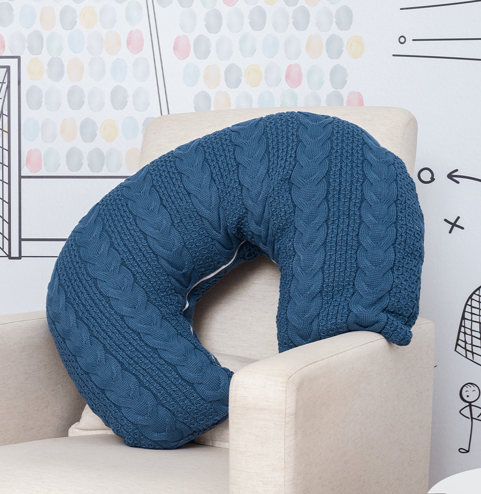 Almofada de Amamentação Tricot Dalia - Azul Jeans