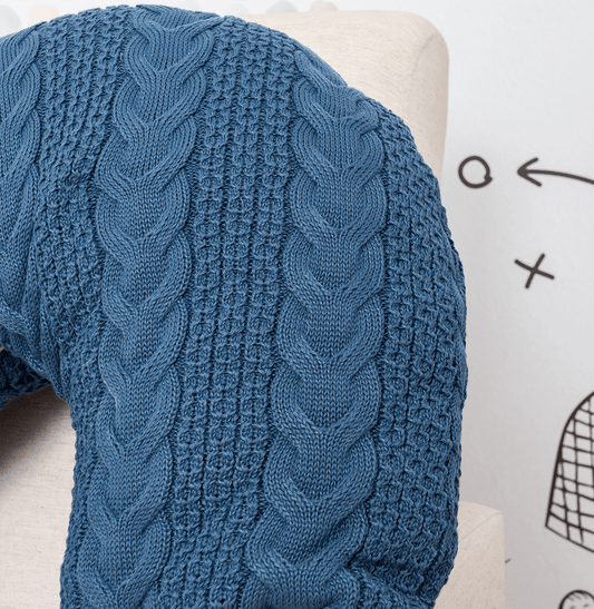 Almofada de Amamentação Tricot Dalia - Azul Jeans