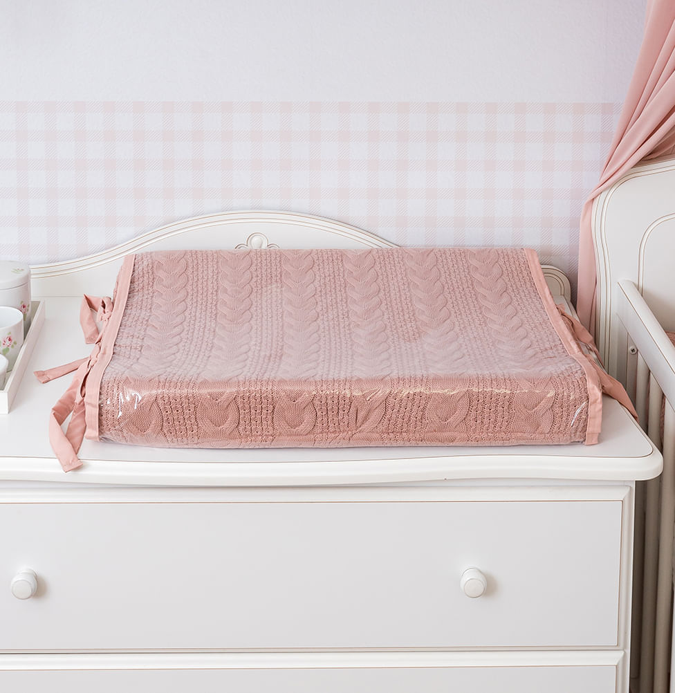 Trocador Tricot Dalia - Rosa